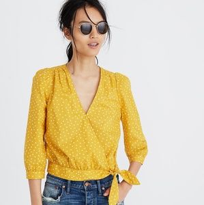 Madewell Yellow Star Scatter Wrap Top